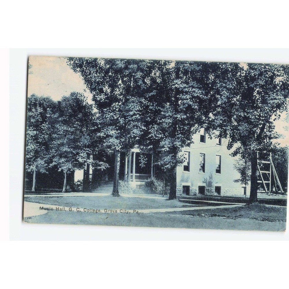 Vintage 1911 Music Hall Grove City College PA Postcard Harry H Hamm Erie PA